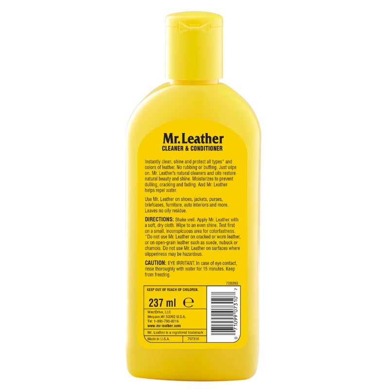 Mr. Leather Cleaner and Conditioner (8 oz) - Restores & Protects All Leather with Natural Oils - Hydrating and Water-Repelling Cream for Couches, Car Interior, Shoes, and Bags - Image 2